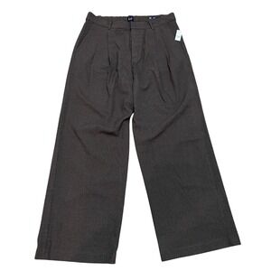 GAP 365 High Rise Brushed Twill Trouser Brown Houndstooth Women's 18 Tall NWT
